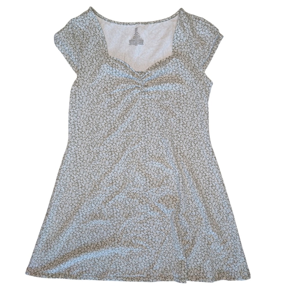 No Boundaries XL Green mini dress sweetheart neckline and a ditsy floral